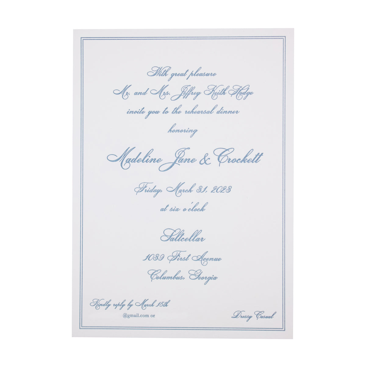 Crockett Dinner Invitation