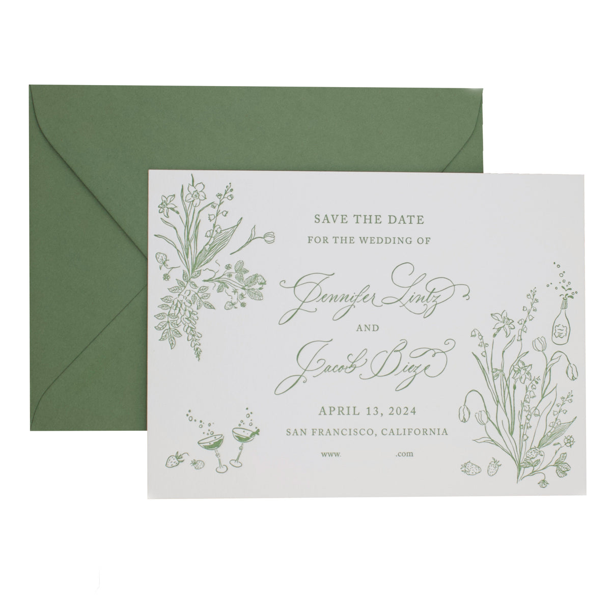 Floral Motif Save the Date