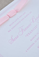 Frances Birth Announcement (Ribbon)