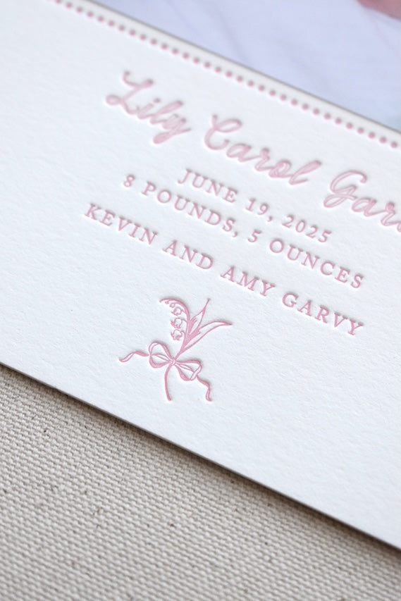 Lily Birth Announcement (Ribbon)