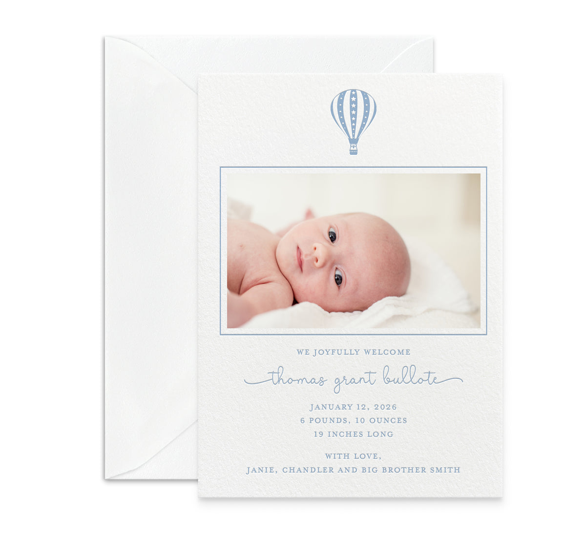 Hot Air Balloon Birth Announcement