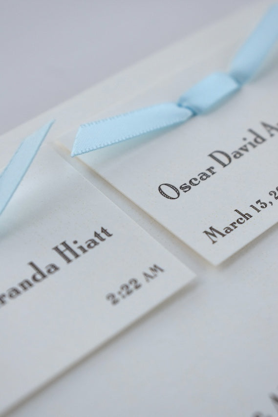 Twin Classic Birth Announcement (Ribbon)