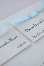 Twin Classic Birth Announcement (Ribbon)