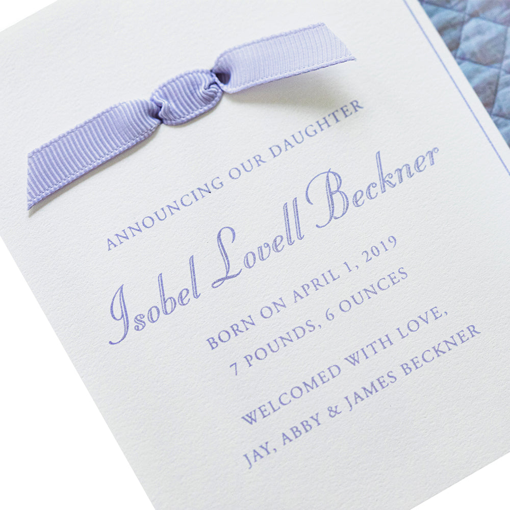 Sloane Birth Announcement (Ribbon)