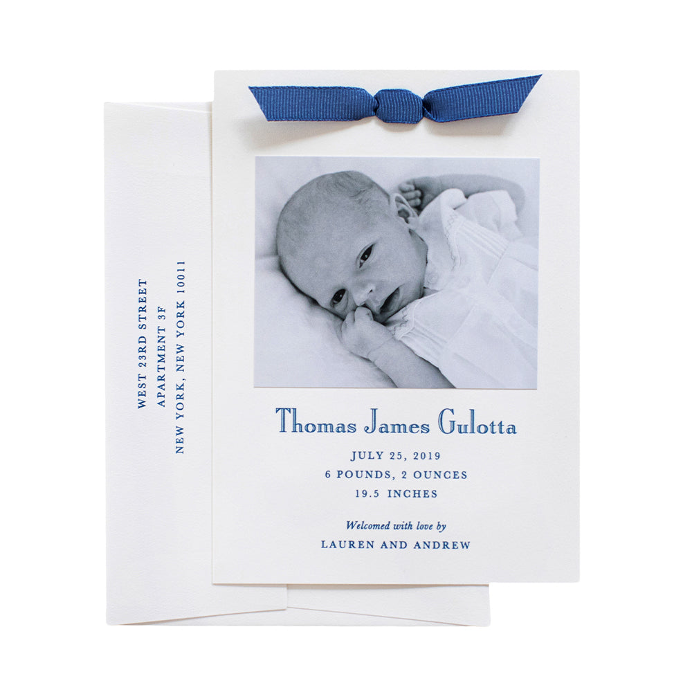 James Birth Announcement (Ribbon)