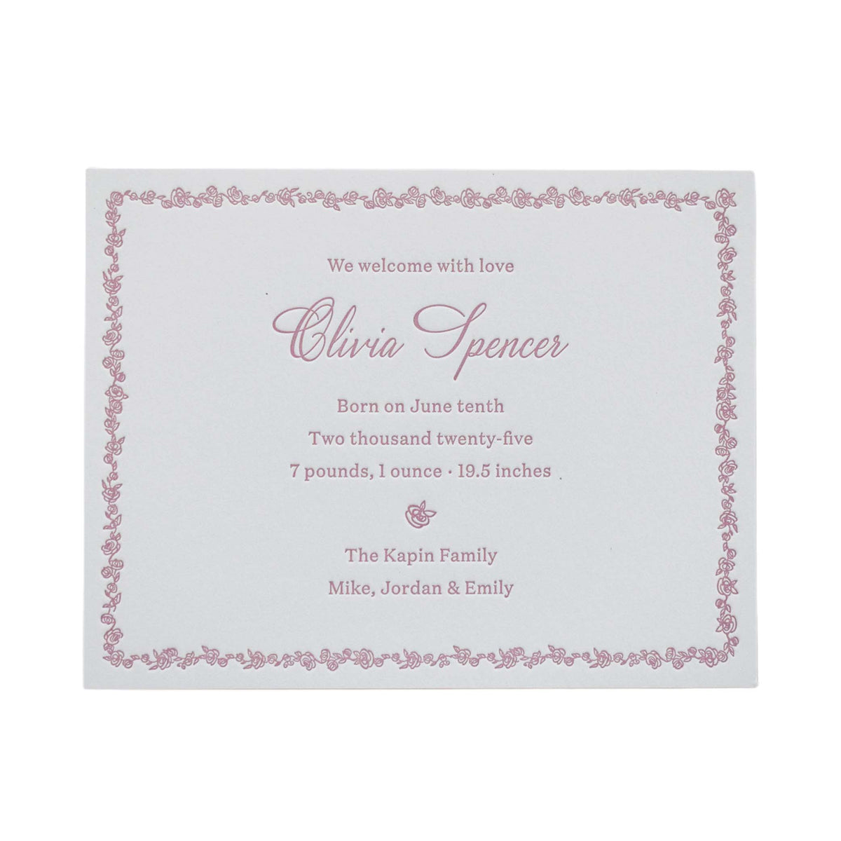 Grace Birth Announcement