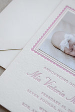 Mia Birth Announcement (Ribbon)