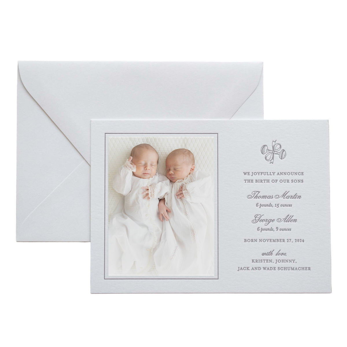 Schumacher Twin Birth Announcement
