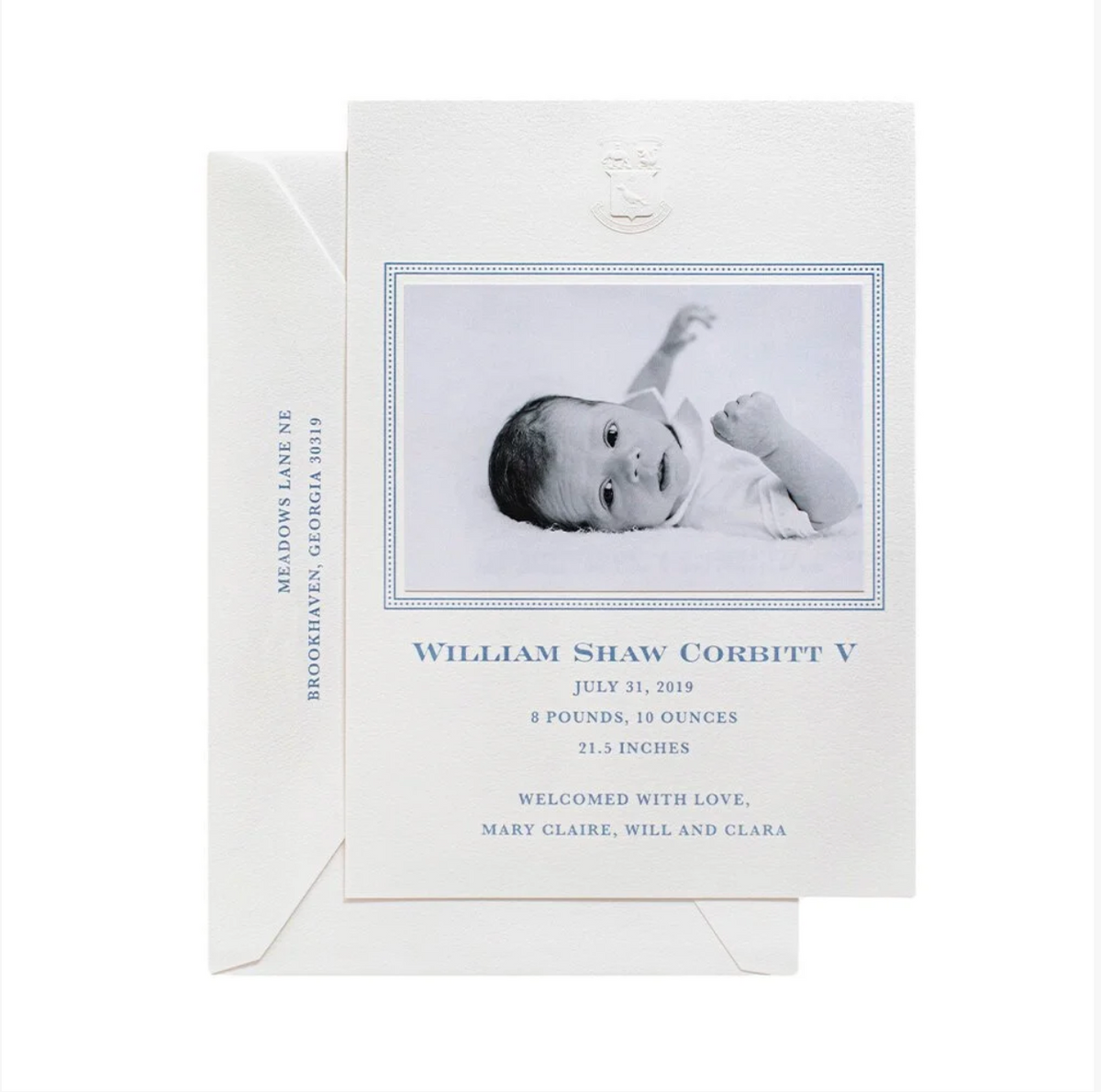 Family Crest Birth Announcement