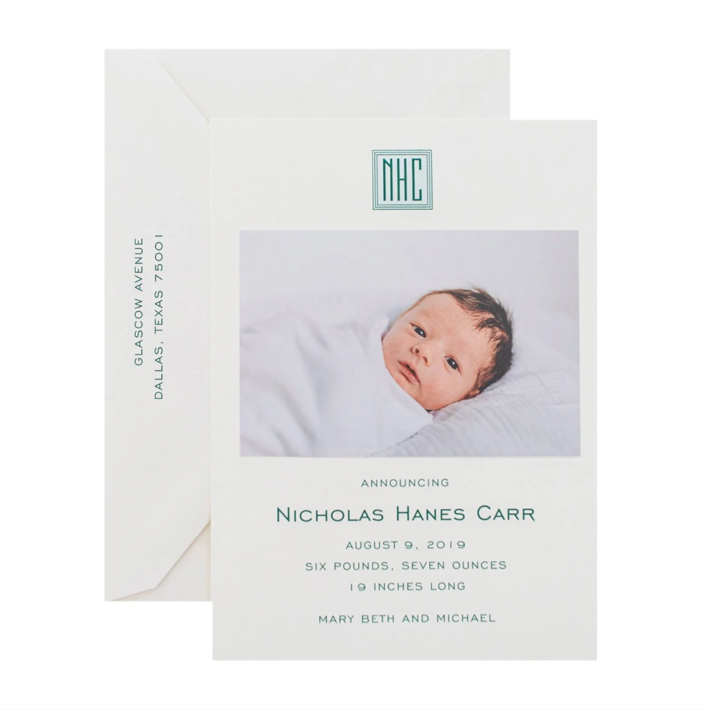 Nicholas Birth Announcement