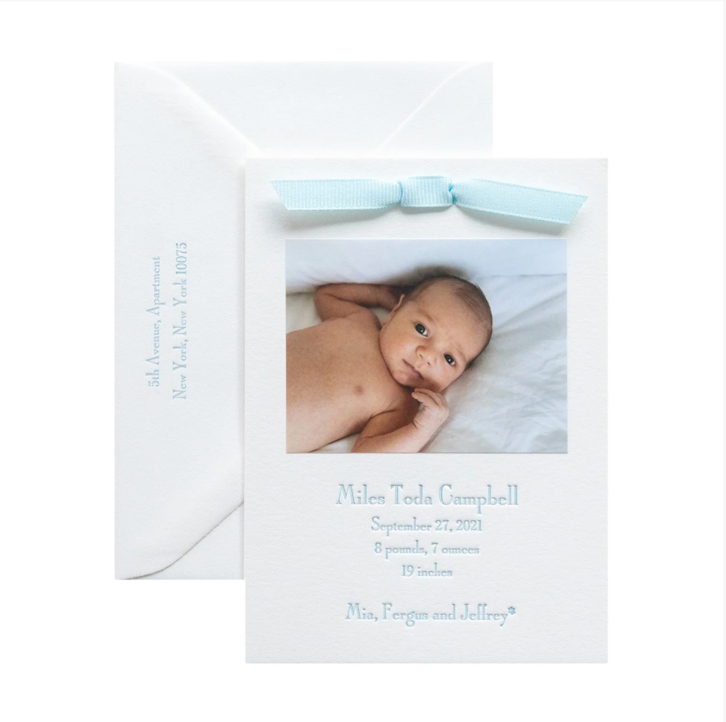 Beau Birth Announcement (Ribbon)