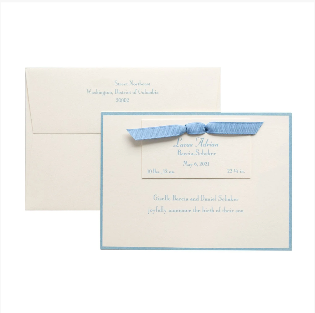 Augustine Birth Announcement (Ribbon)