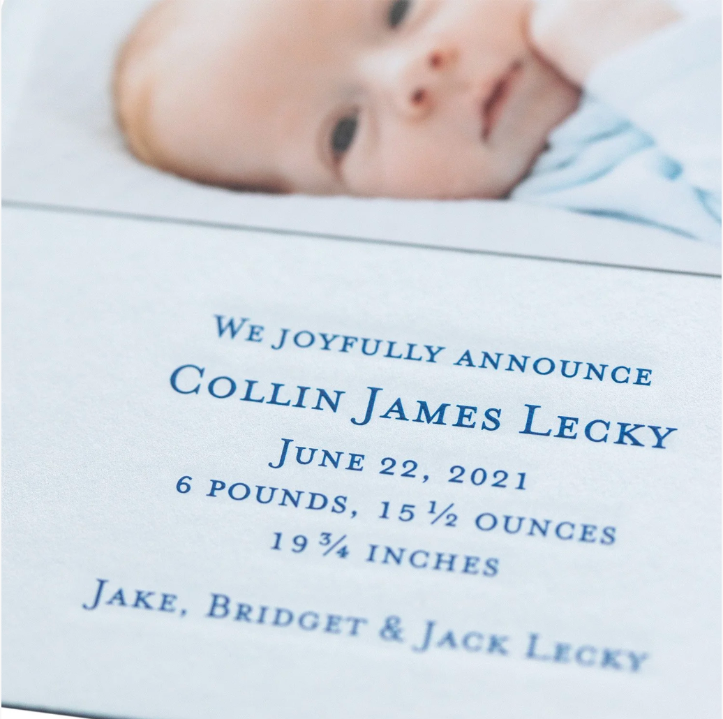George Birth Announcement (Ribbon)