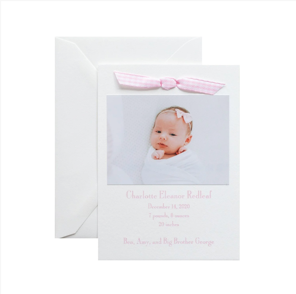 Beau Birth Announcement (Ribbon)