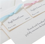 Twin Classic Birth Announcement (Ribbon)