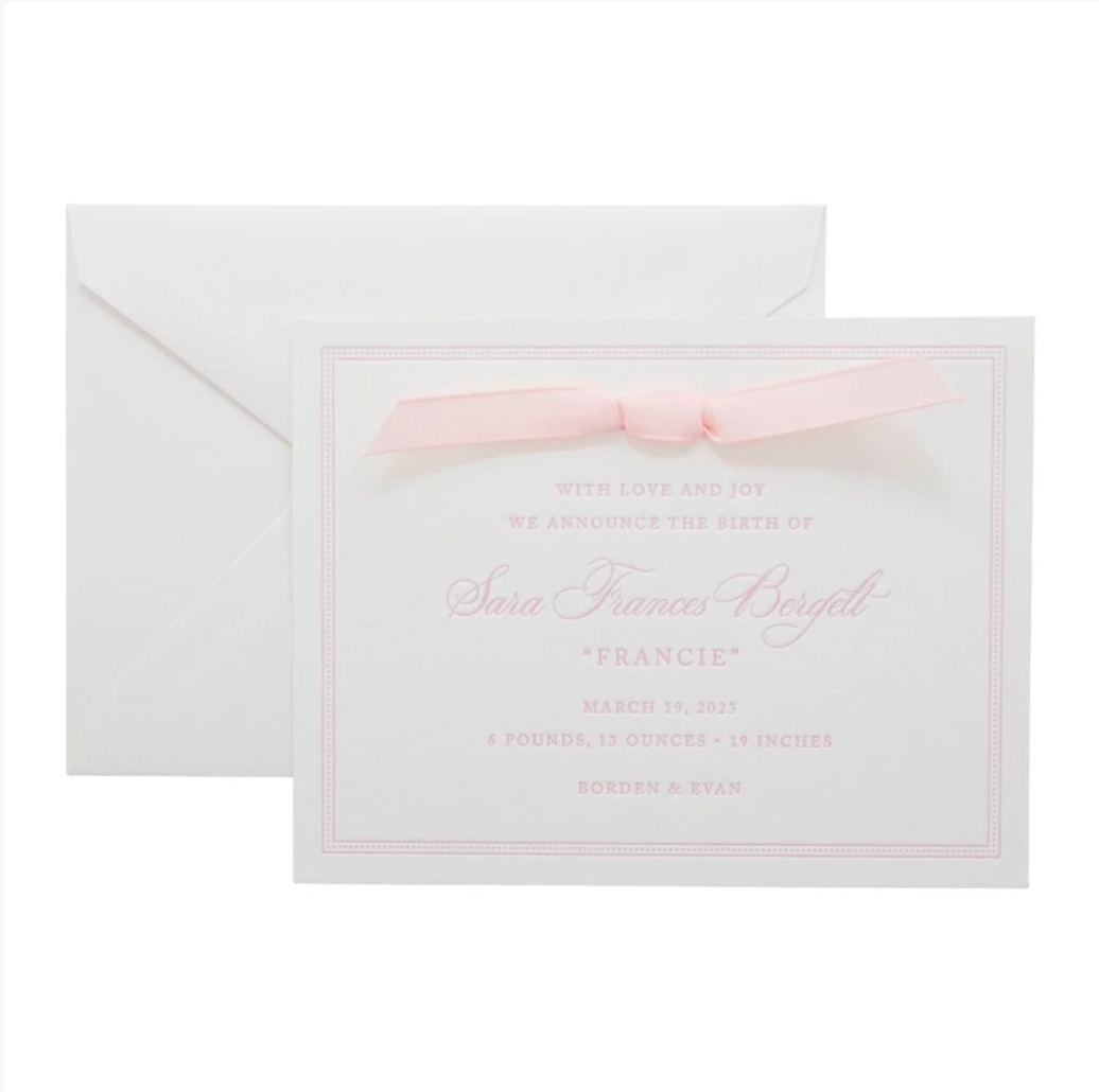 Frances Birth Announcement (Ribbon)