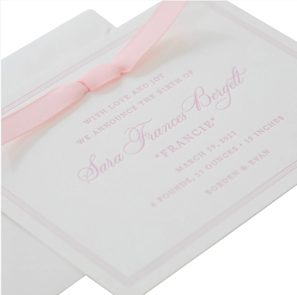 Frances Birth Announcement (Ribbon)