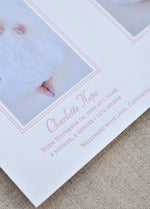 Twin Birth Announcement (Ribbon + Photos)