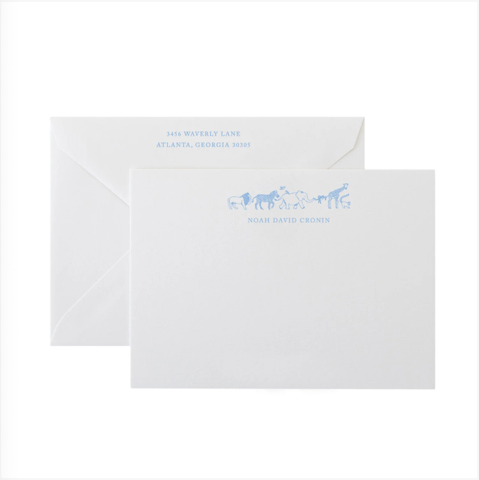 Animal Parade Baby Stationery