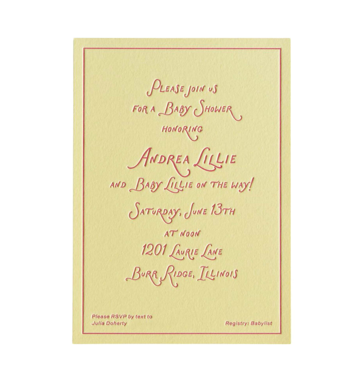 Lillie Shower Invitation