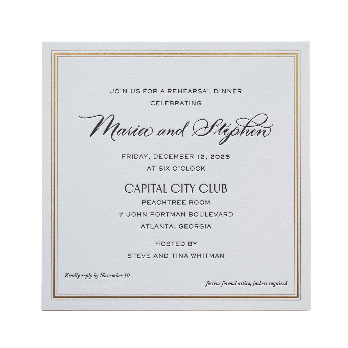 Whitman Dinner Invitation