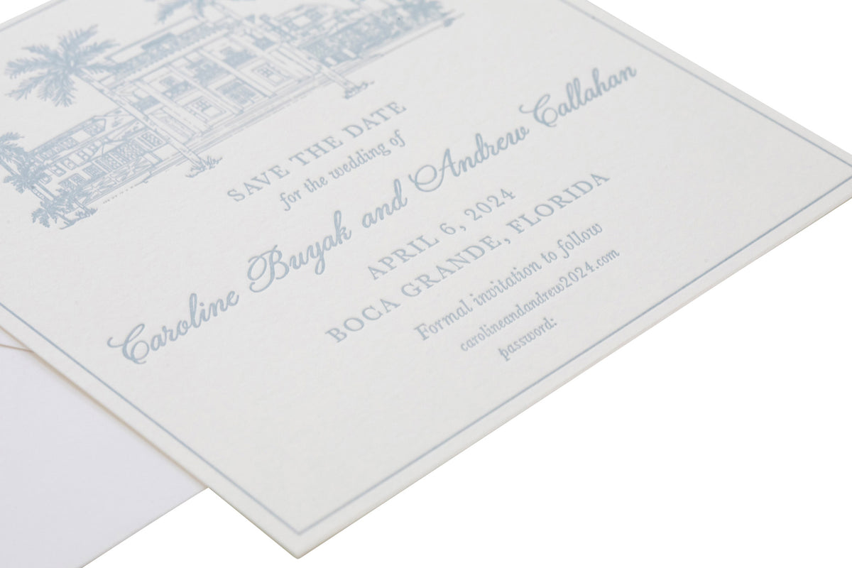 Sophia Custom Sketch Save the Date (Square)