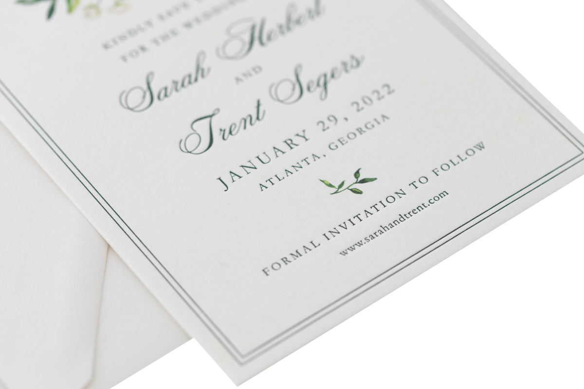 Floral Watercolor Save the Date