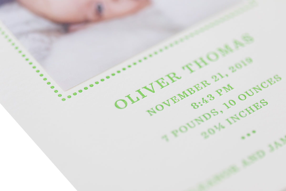 Oliver Birth Announcement