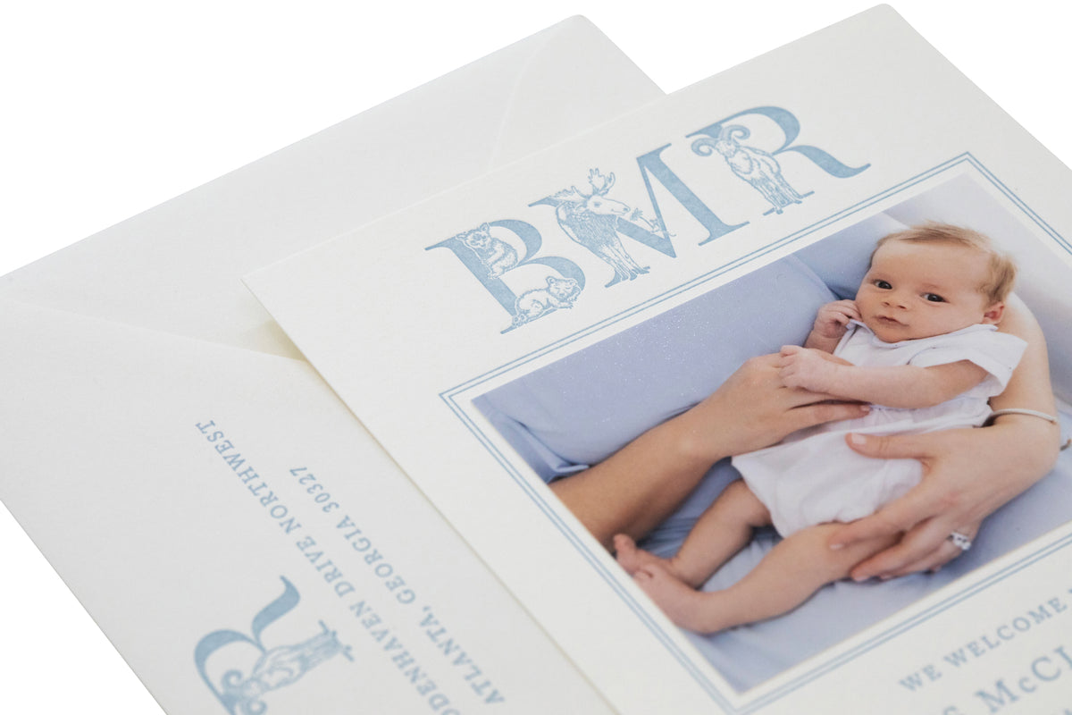Alphabet Monogram Birth Announcement