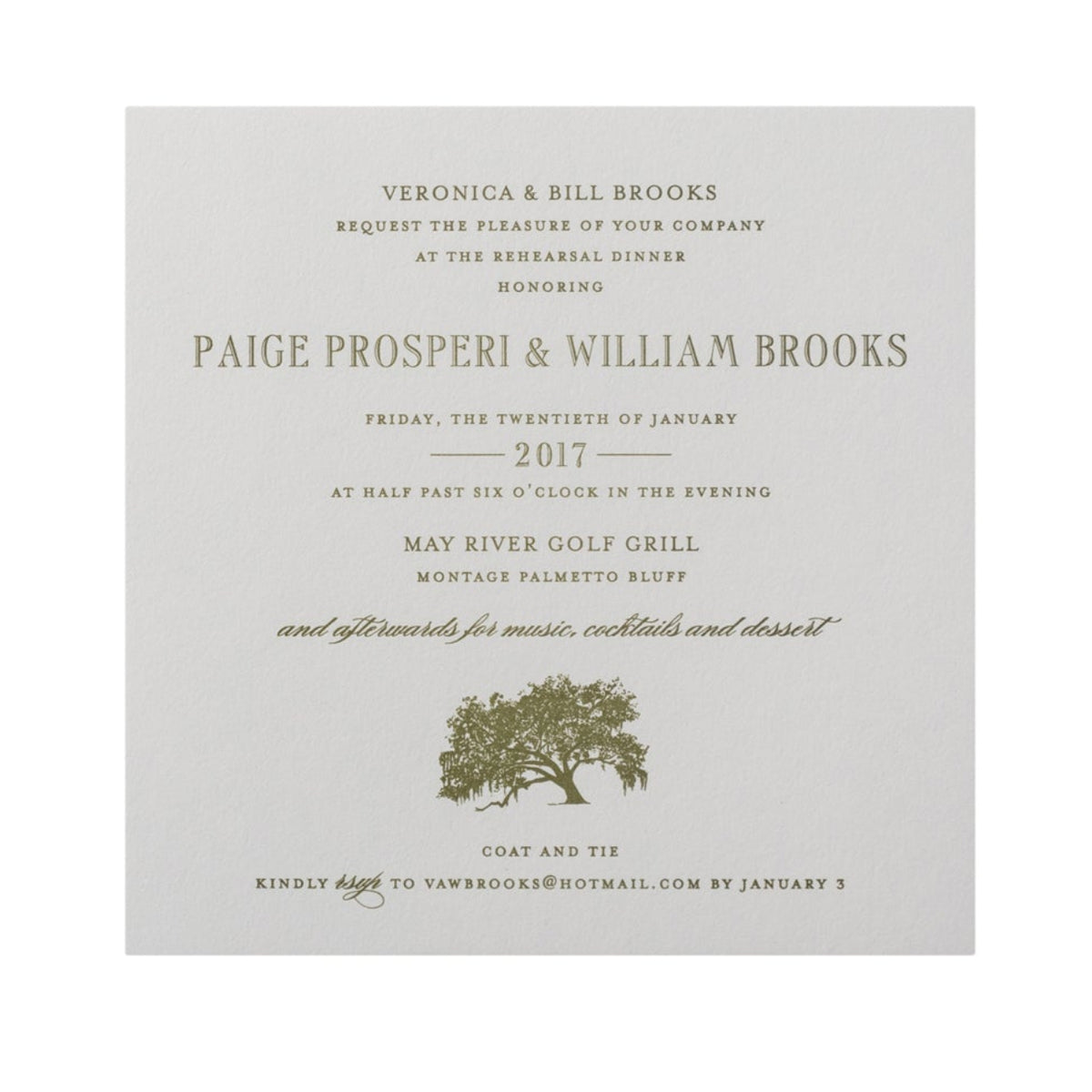 William Dinner Invitation