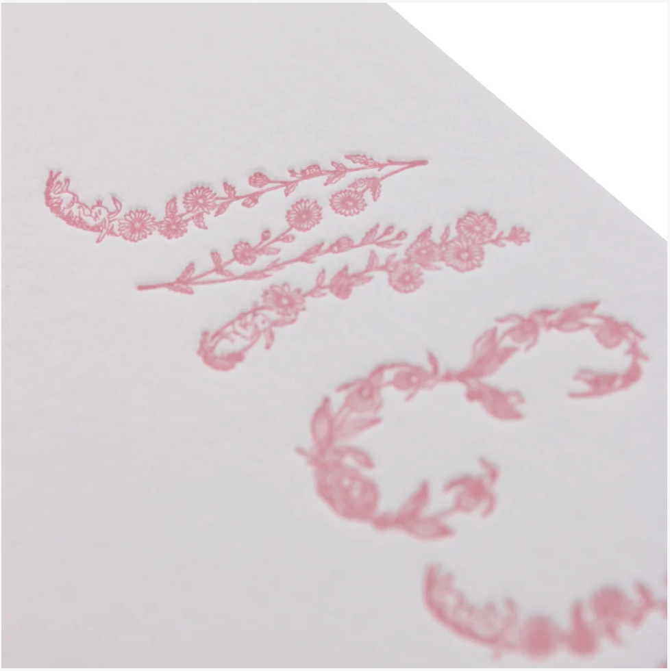 Floral Monogram Baby Stationery