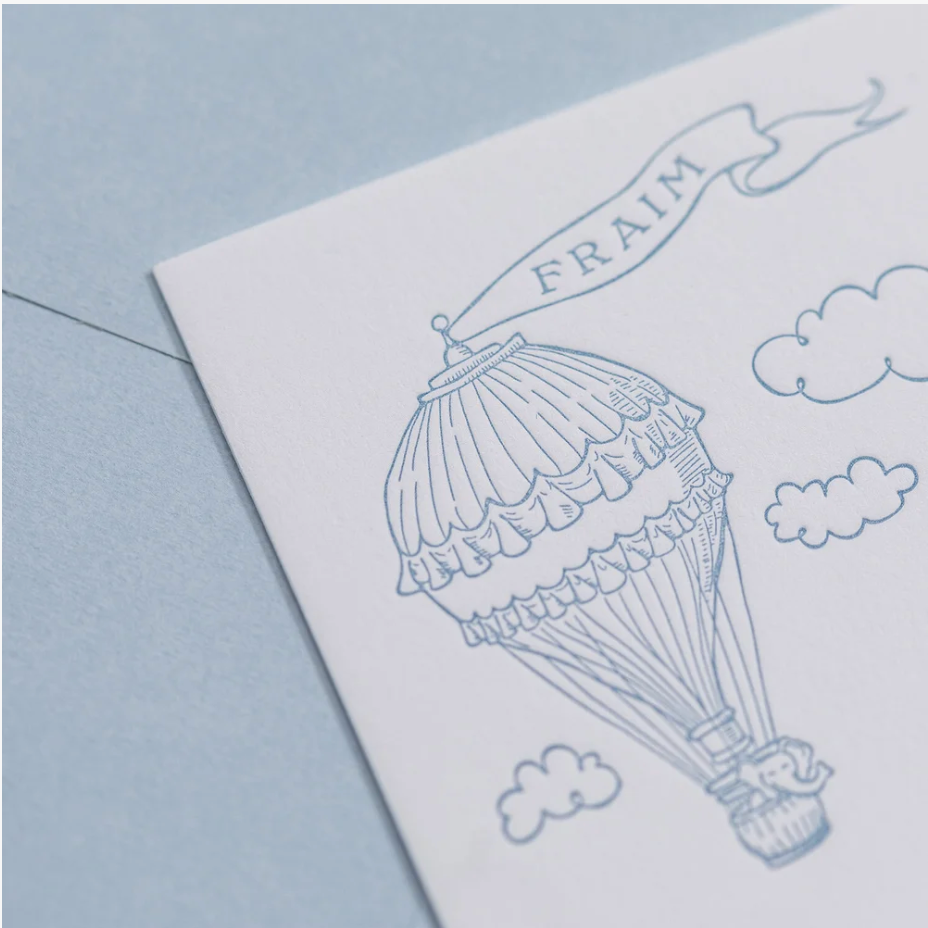 Hot Air Balloon Baby Stationery