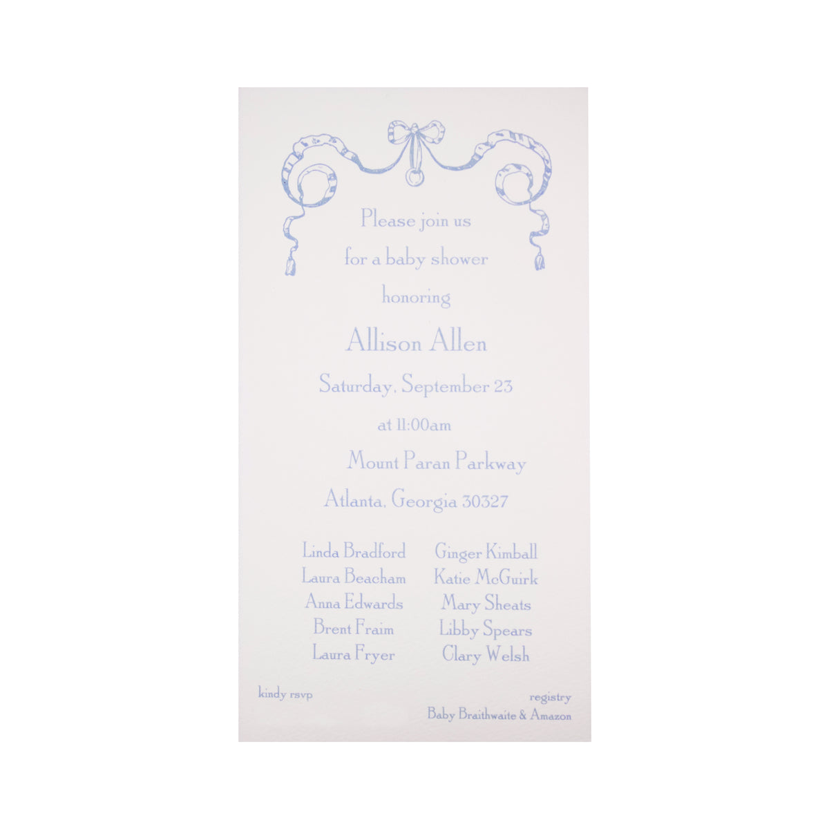 Bow Shower Invitation