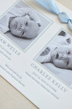 Bruns Twin Birth Announcement (Ribbon)