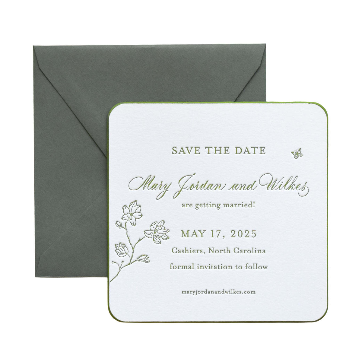 Burns Spot Calligraphy Save the Date