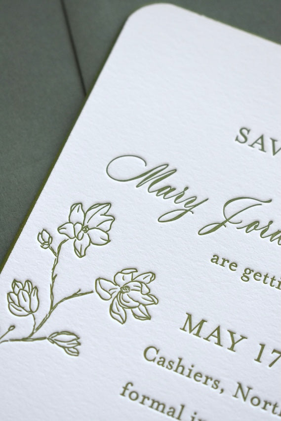 Burns Spot Calligraphy Save the Date