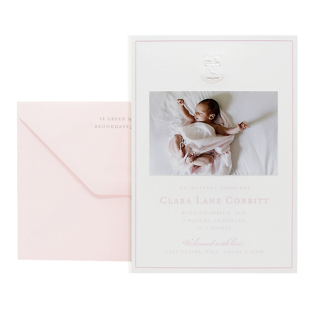 Family Crest Birth Announcement