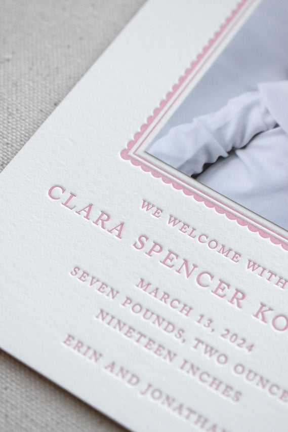 Clara Birth Announcement (Ribbon)