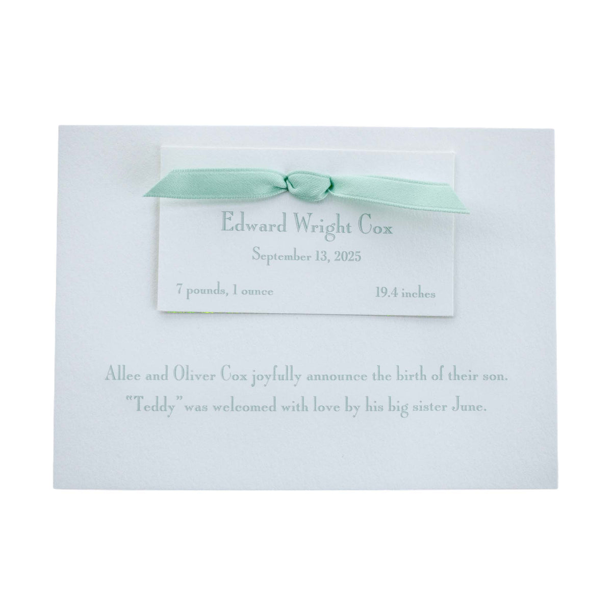 Whitley Birth Announcement (Ribbon)