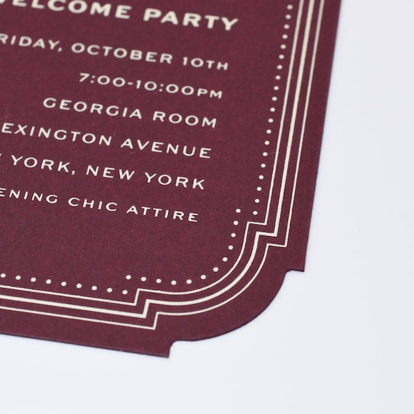 Invitation card with event details on a white background