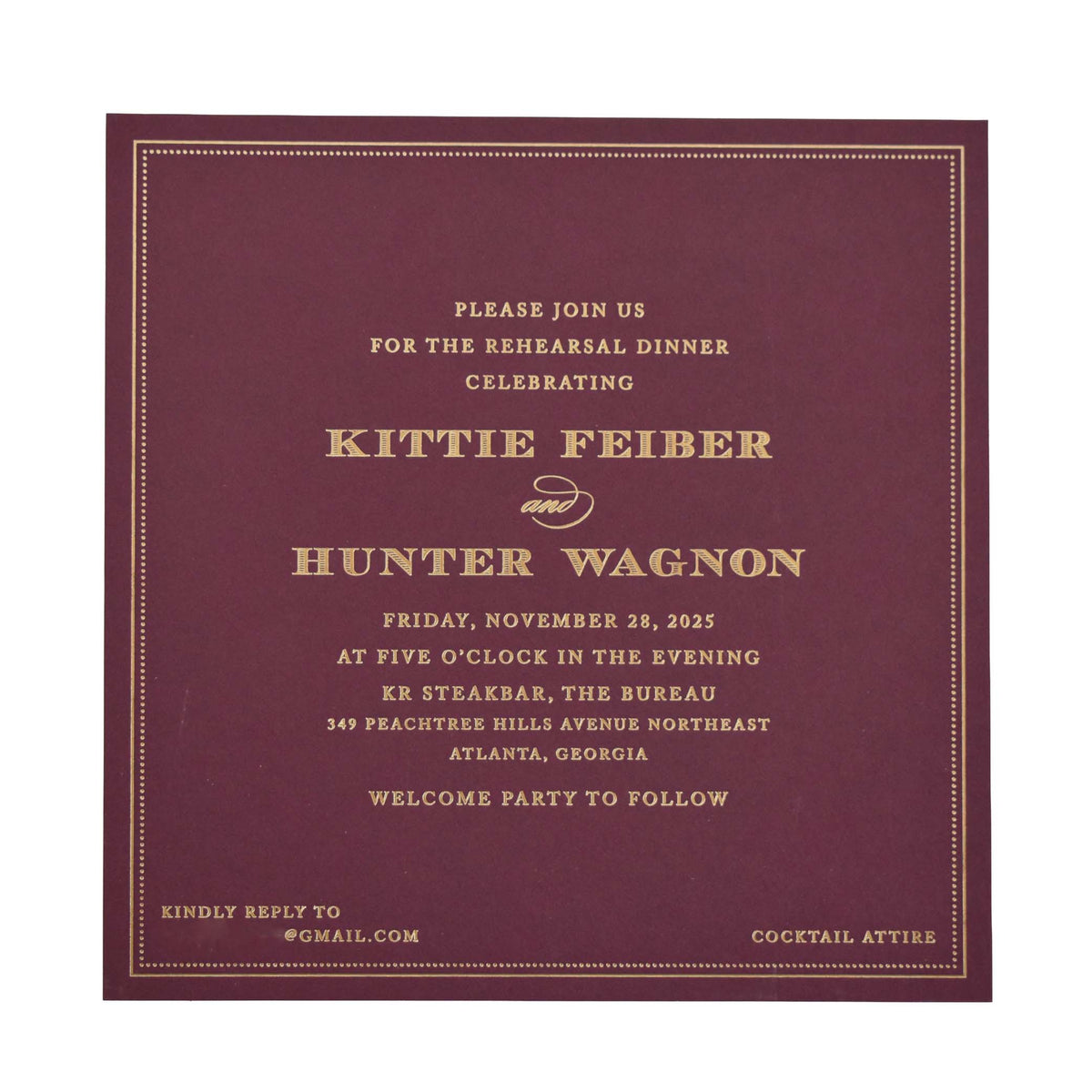 Garrett Dinner Invitation