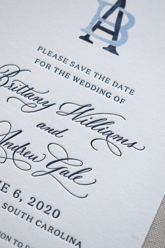 Gale Spot Calligraphy Save the Date