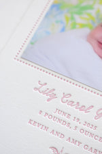 Lily Birth Announcement (Ribbon)