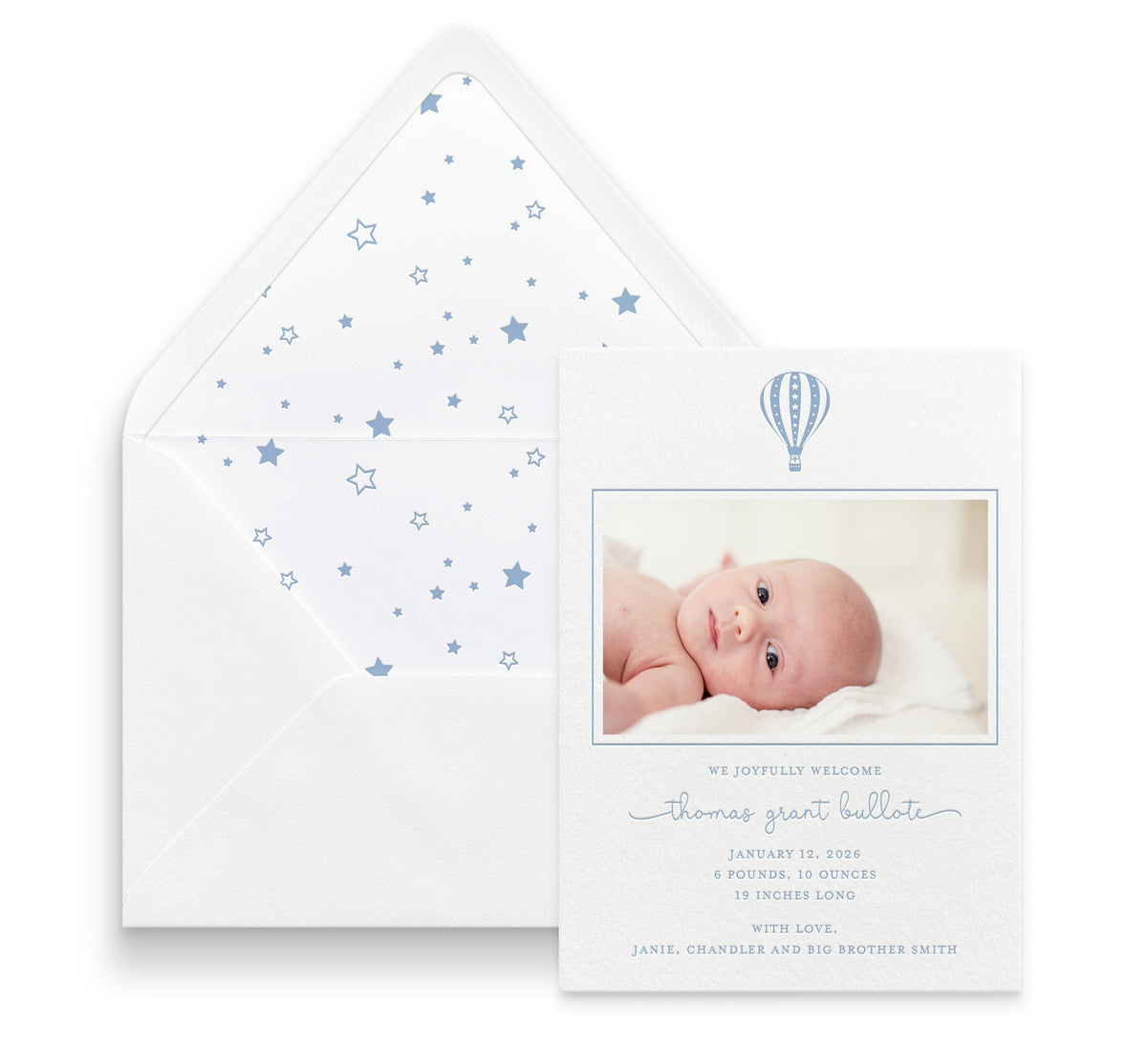 Hot Air Balloon Birth Announcement