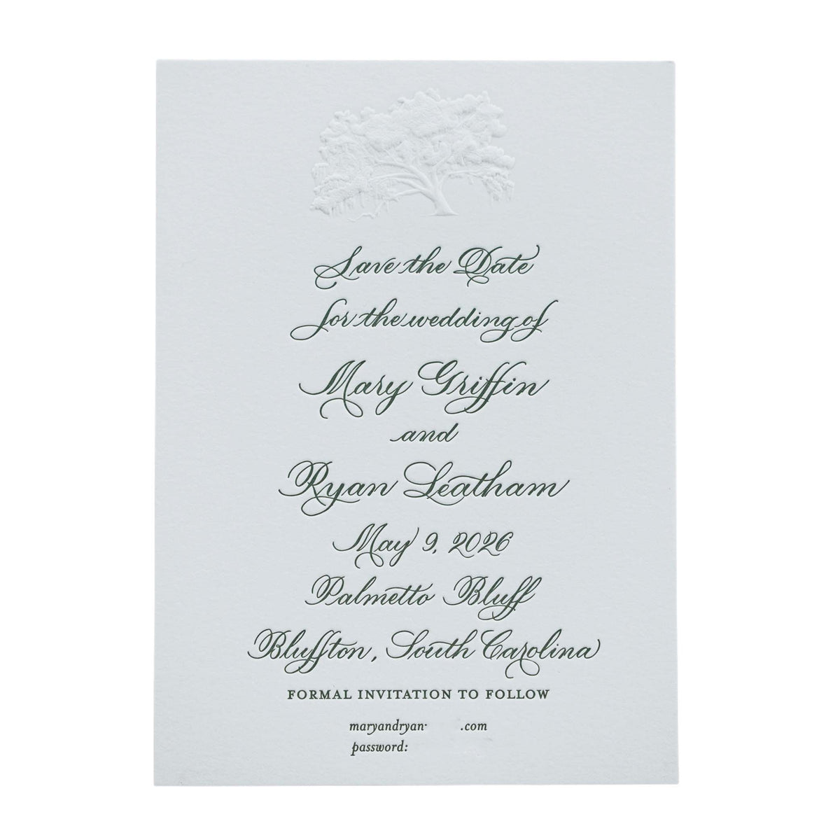 Griffin Full Calligraphy Save the Date
