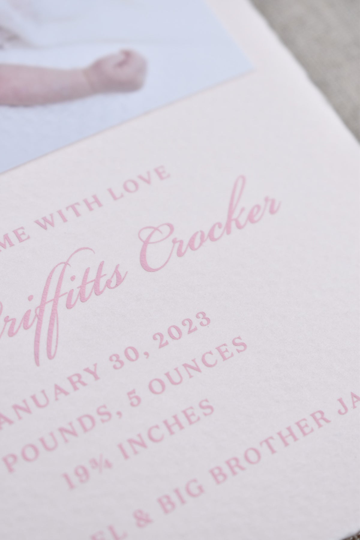 Griffitts Birth Announcement (Ribbon)