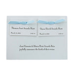 Twin Classic Birth Announcement (Ribbon)