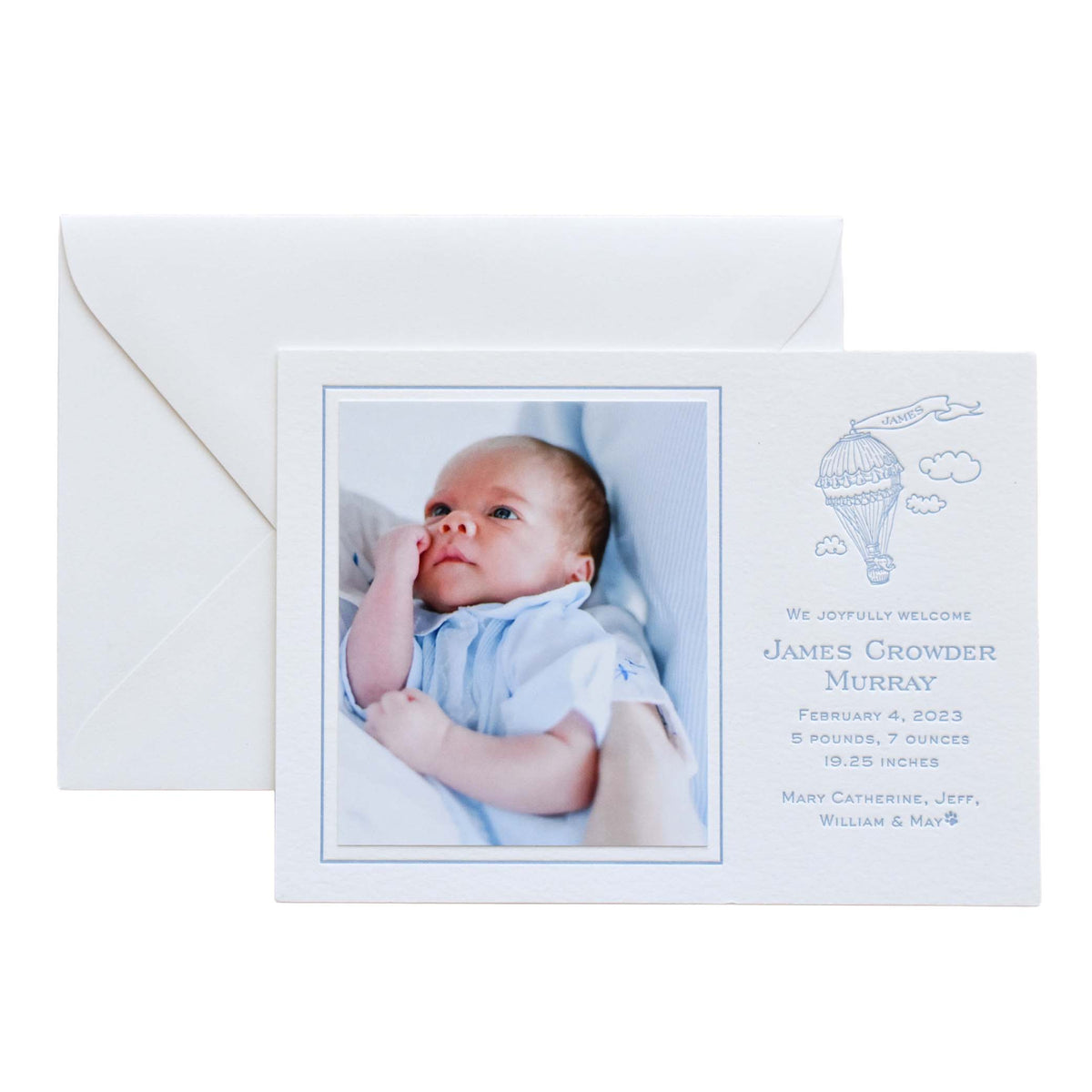 Hot Air Balloon Birth Announcement