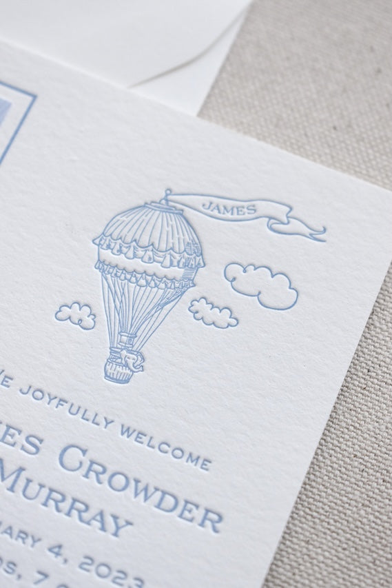 Hot Air Balloon Birth Announcement