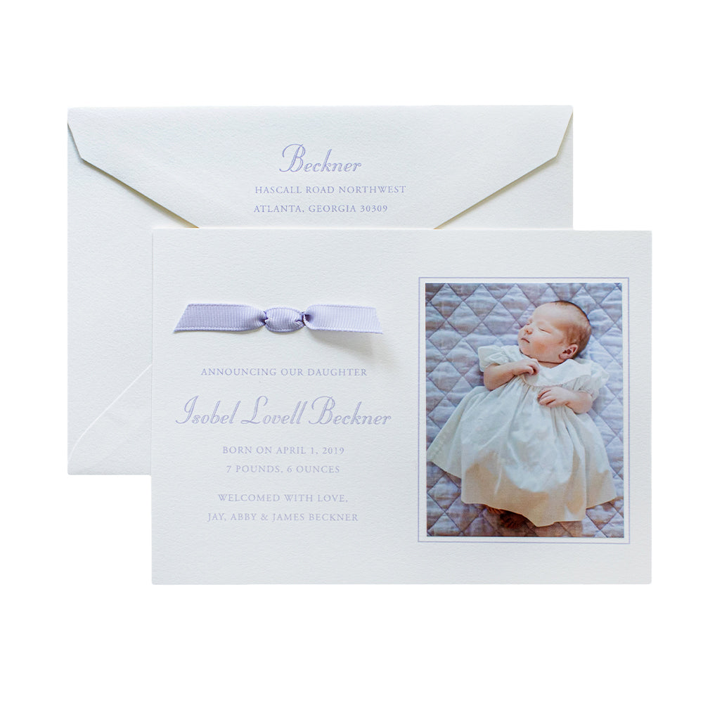 Sloane Birth Announcement (Ribbon)